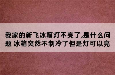 我家的新飞冰箱灯不亮了,是什么问题 冰箱突然不制冷了但是灯可以亮